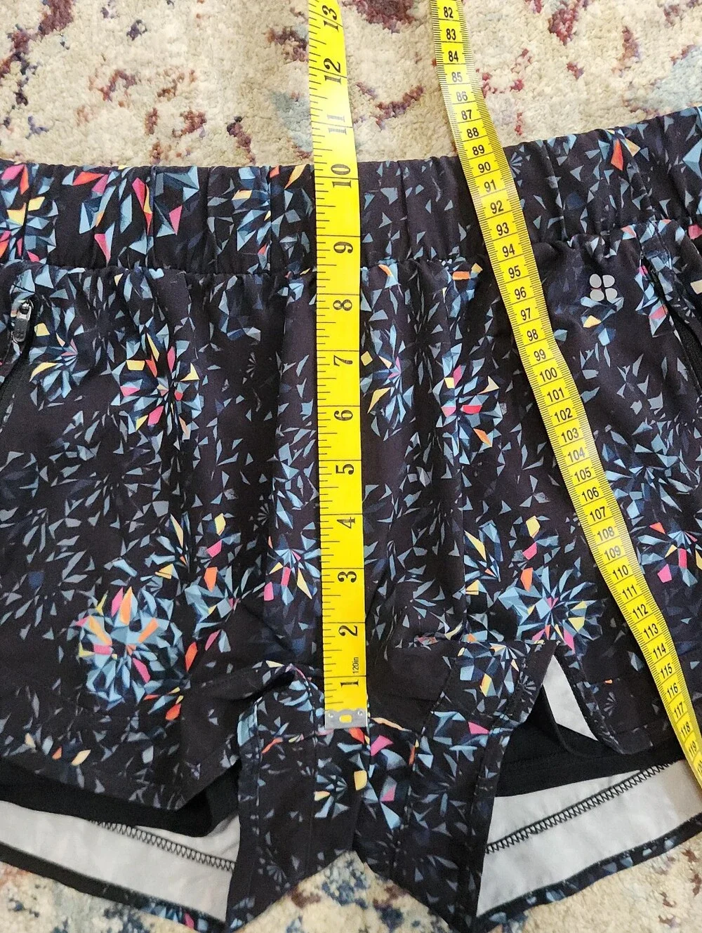 Sweaty Betty Running Shorts Black Kaleidescope Womens Size Medium